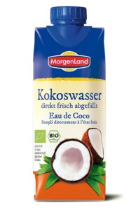 Bio Kokoswasser im Tetrapack von Morgenland auf weissem Grund