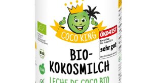 Coco King Bio-Kokosmilch - 6 Dosen vor weissem Hintergrund